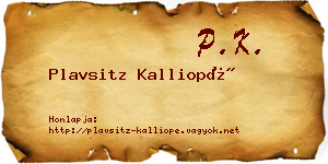 Plavsitz Kalliopé névjegykártya